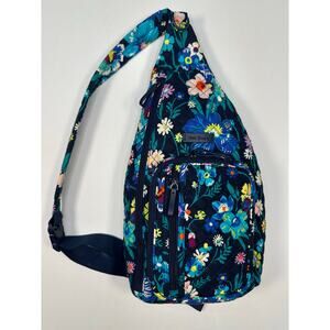 Vera Bradley Quilted Sling Backpack Moonlight Garden Pattern
